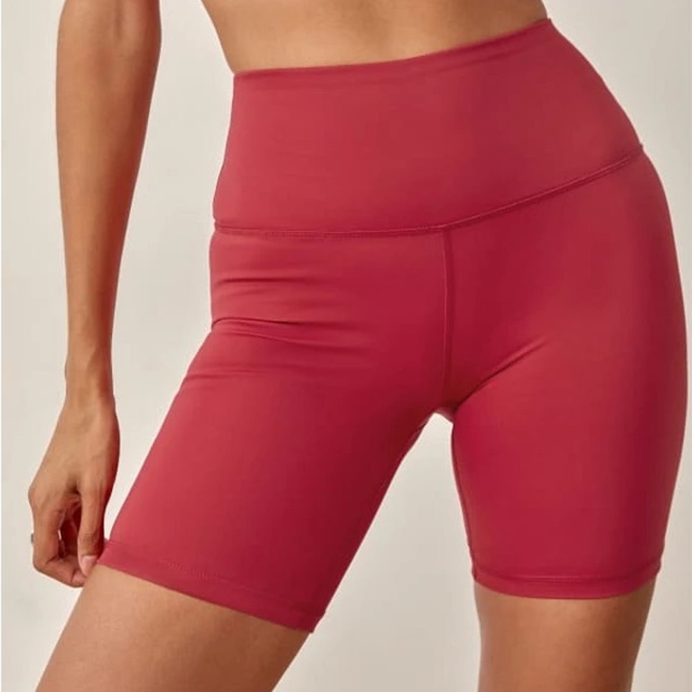 Reformation Court High Rise Red Biker Shorts